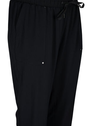 Trousers with pockets and elasticated trim, Black, Packshot image number 2