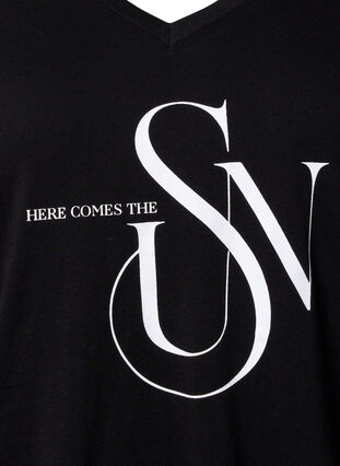 Cotton t-shirt with print, Black SUN, Packshot image number 2