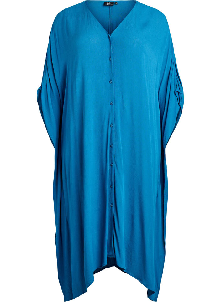 Kaftan beach dress with buttons, Blue, Packshot image number 0