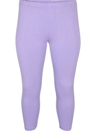 Basic 3/4-length viscose leggings, Violet Tulip, Packshot image number 0