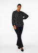 Dotted shirt with ruffles, Black W. White Dot, Model image number 2