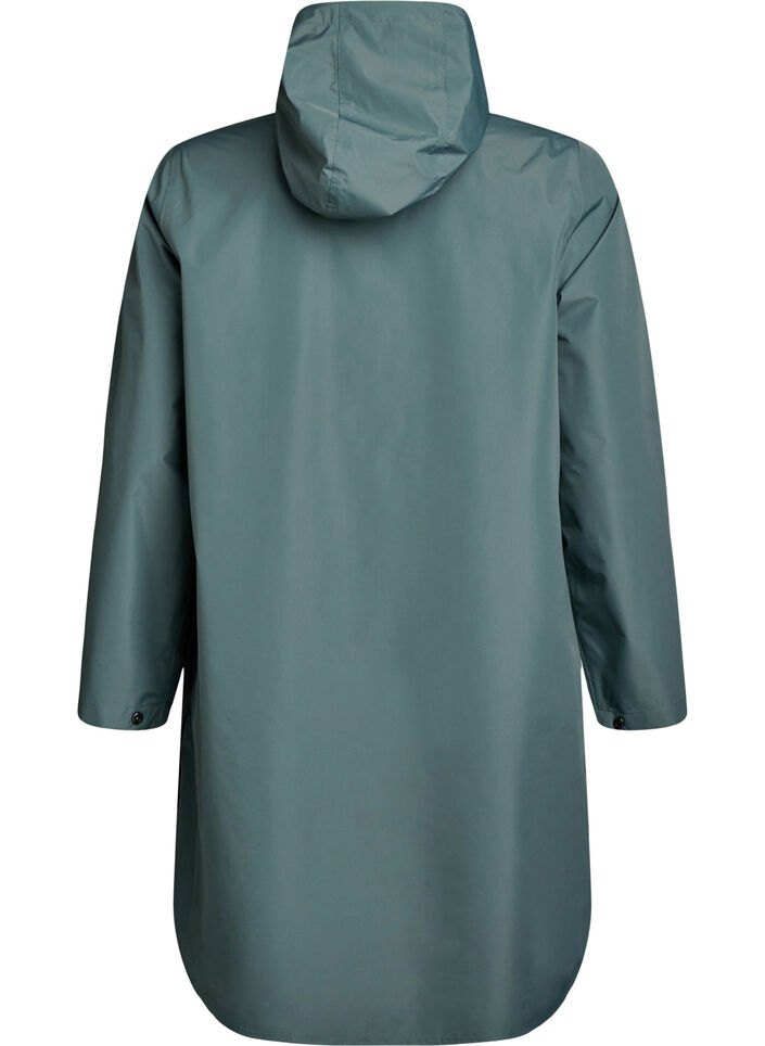Rain jacket with pockets and hood, Green, Packshot image number 1