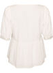Blouse in textured cotton with crochet details, White, Packshot image number 1