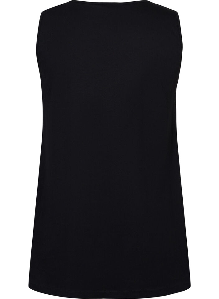 Cotton top with a-shape, Black, Packshot image number 1
