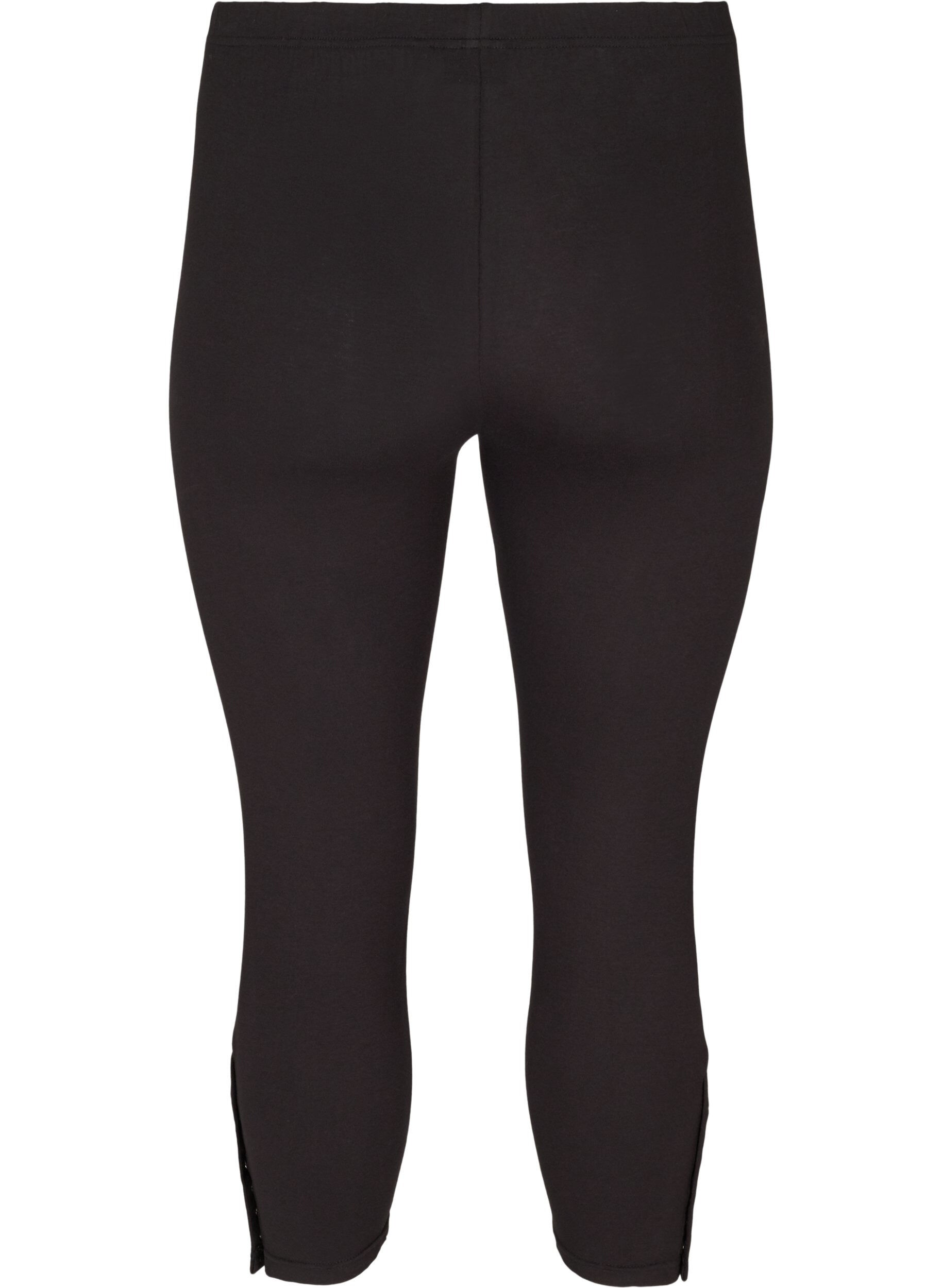 Zizzifashion 3/4 leggings with buttons, Black, Packshot image number 1