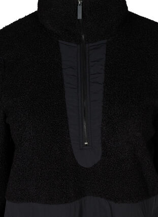 Teddy sports jacket with pockets and zip, Black, Packshot image number 2