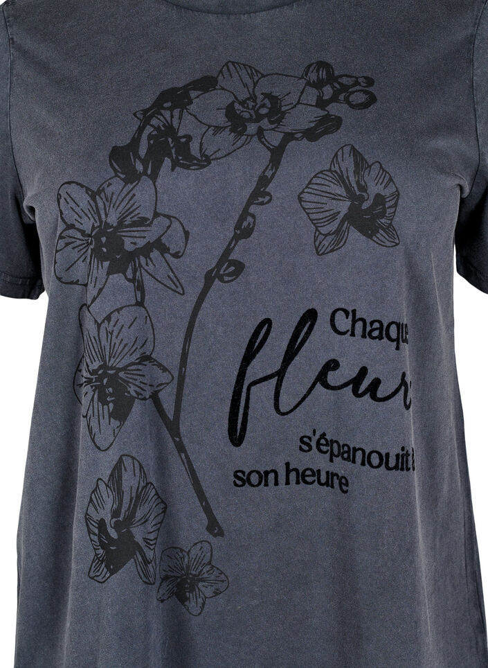 Organic cotton T-shirt with print, Grey, Packshot image number 2