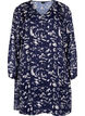 Long-sleeved dress with V-neck and print, Blue Leaf AOP, Packshot image number 0