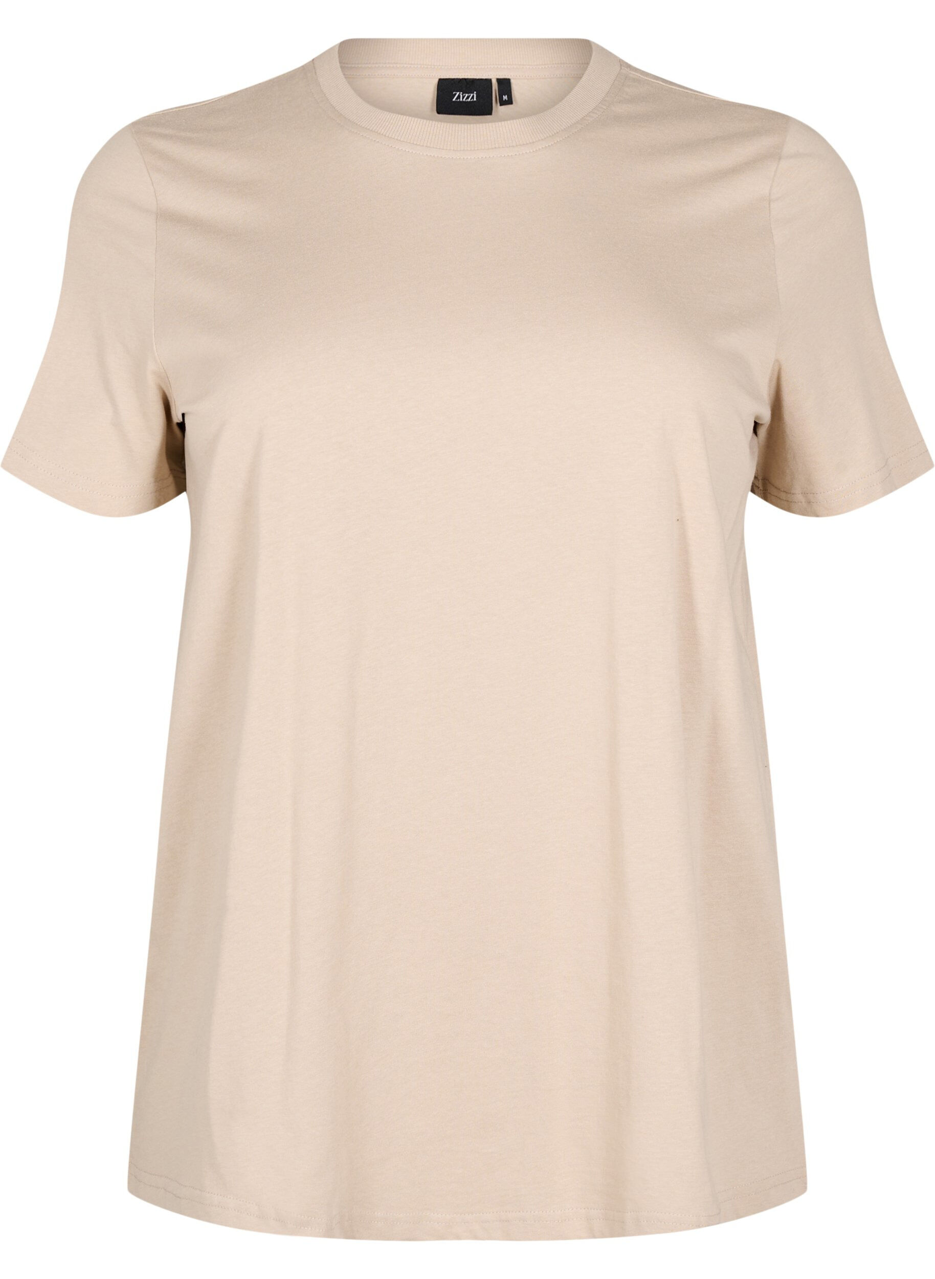 Basic cotton T-shirt with round neck