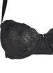 Balconette bra with underwire and embroidered lace, Black, Packshot image number 2
