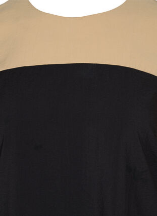 Viscose midi dress with colour-block, Black Comb, Packshot image number 2