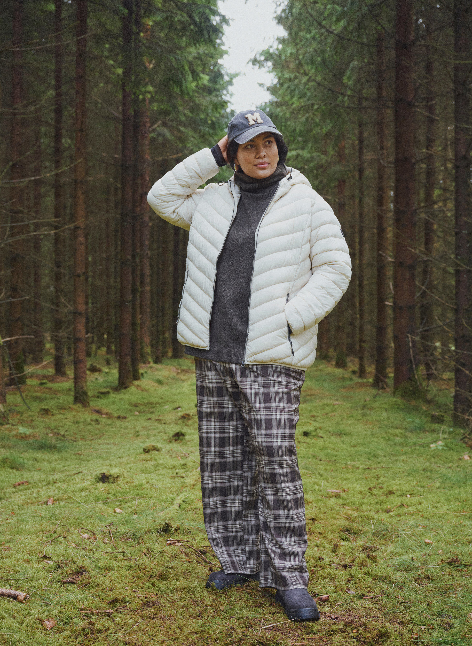 ZizzifashionChecked trousers with wide legs, Brown, Image image number 0