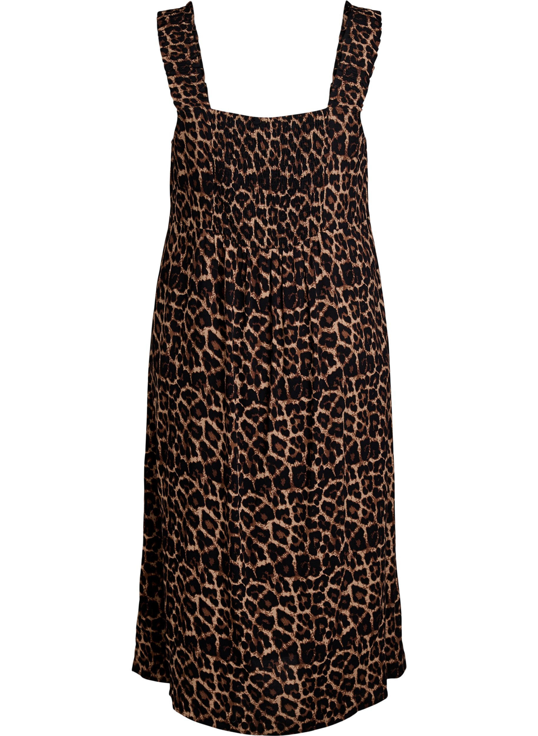 ZizzifashionSummer dress with wide straps, Brown, Packshot image number 1