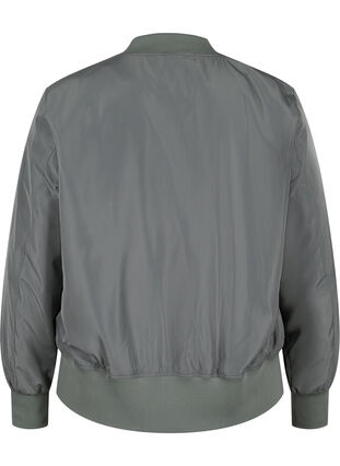 Bomber jacket with pockets and ribbed fabric, Castor Gray, Packshot image number 1