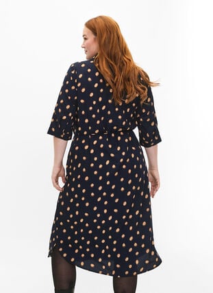 FLASH - Shirt dress with print, Blue Double Dot, Model image number 1