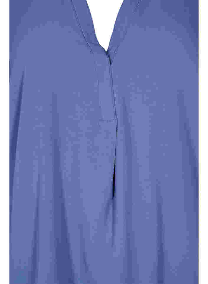 Short-sleeved v-neck blouse, Coastal Fjord, Packshot image number 2