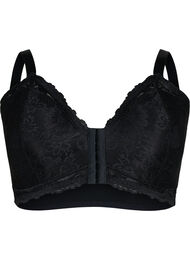 Lace bra with front closure, Black, Packshot