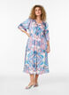Midi dress with paisley print and satin-look, White, Model image number 0