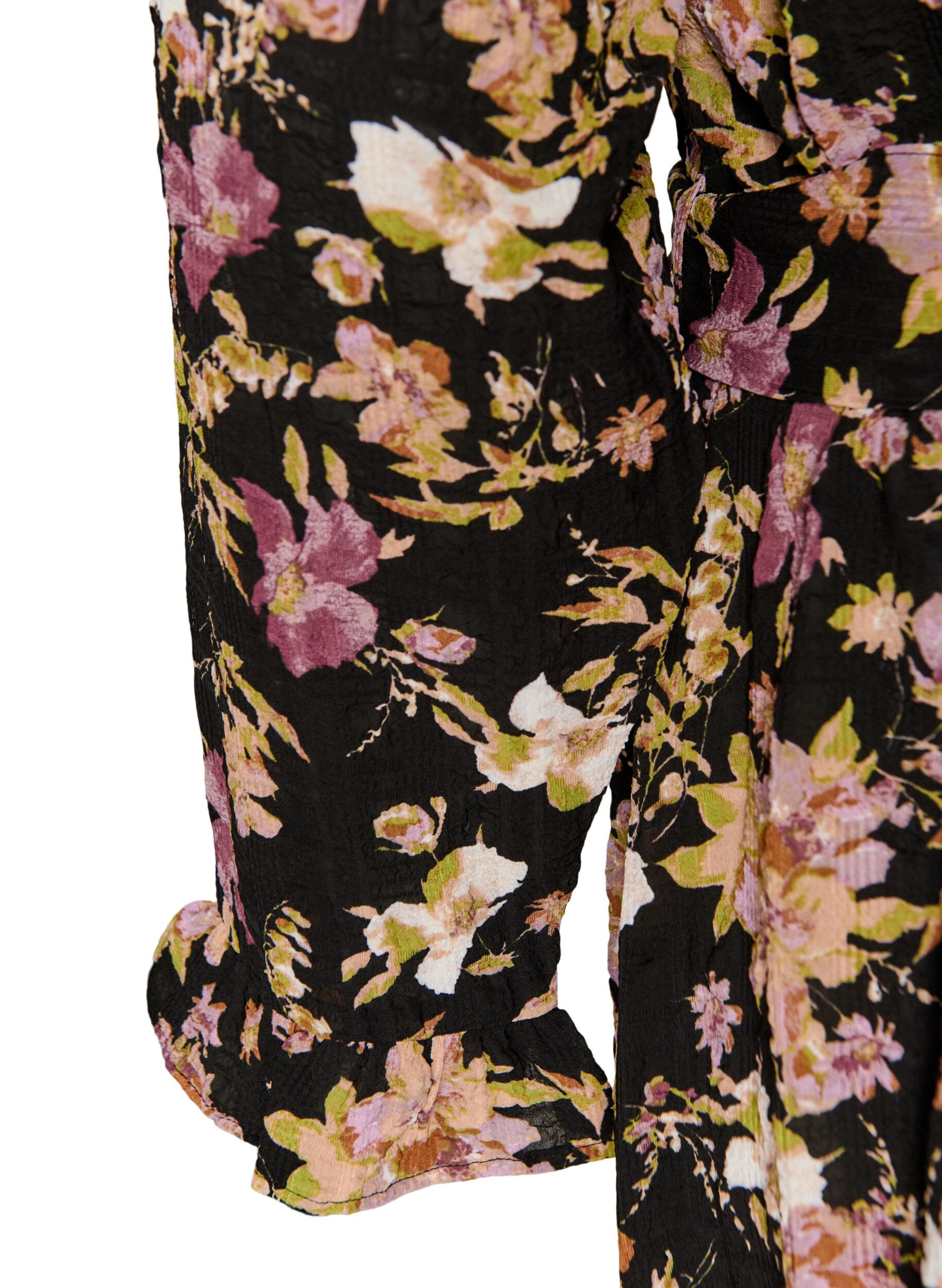ZizzifashionMidi dress with floral print and detachable tie belt, Black, Packshot image number 3