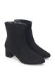 Wide fit - Suede ankle boots with heel, Black, Packshot image number 1