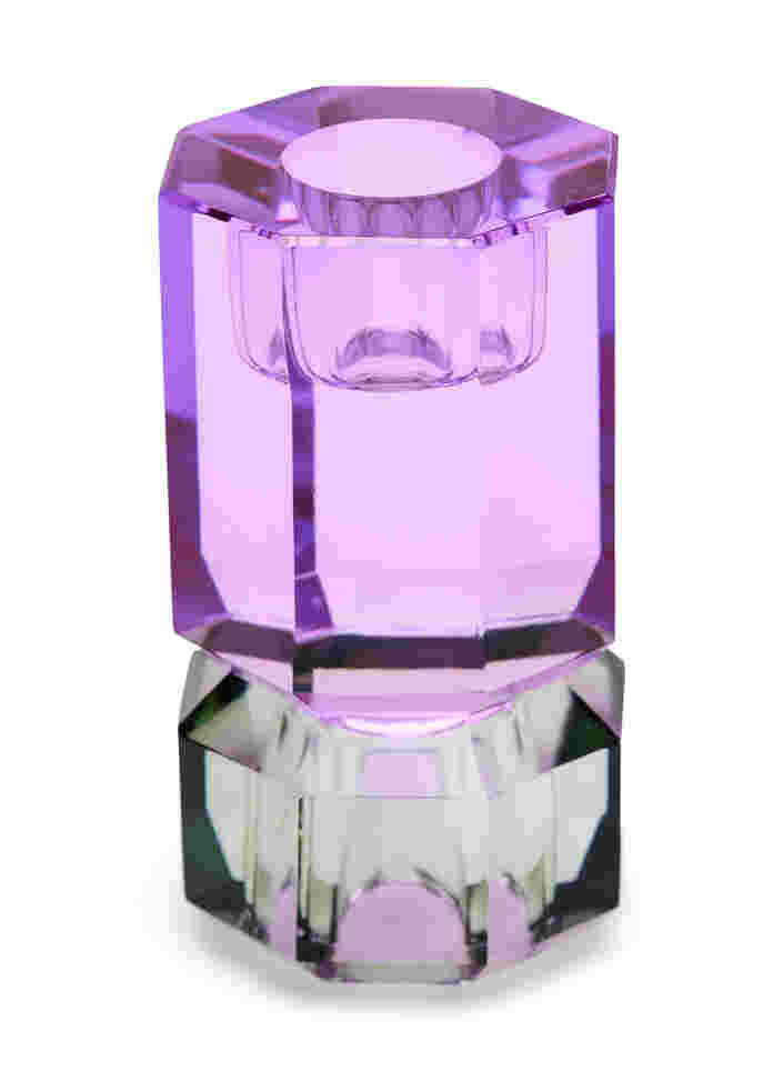 Crystal candle holder, Olive/Violet, Packshot image number 0