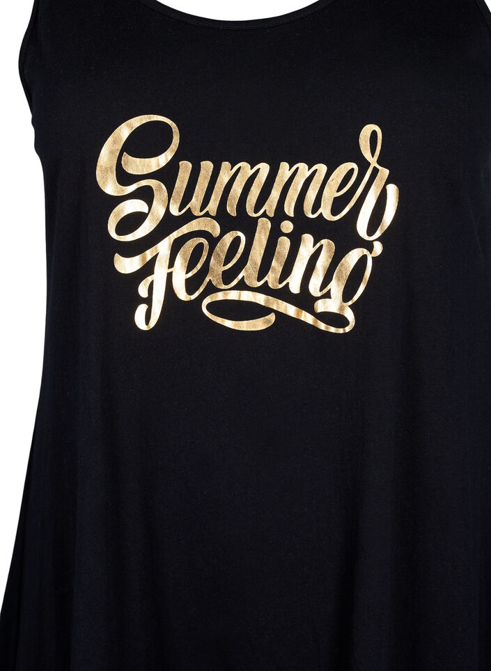 Sleeveless cotton dress with a-shape, Black W. Summer, Packshot image number 2