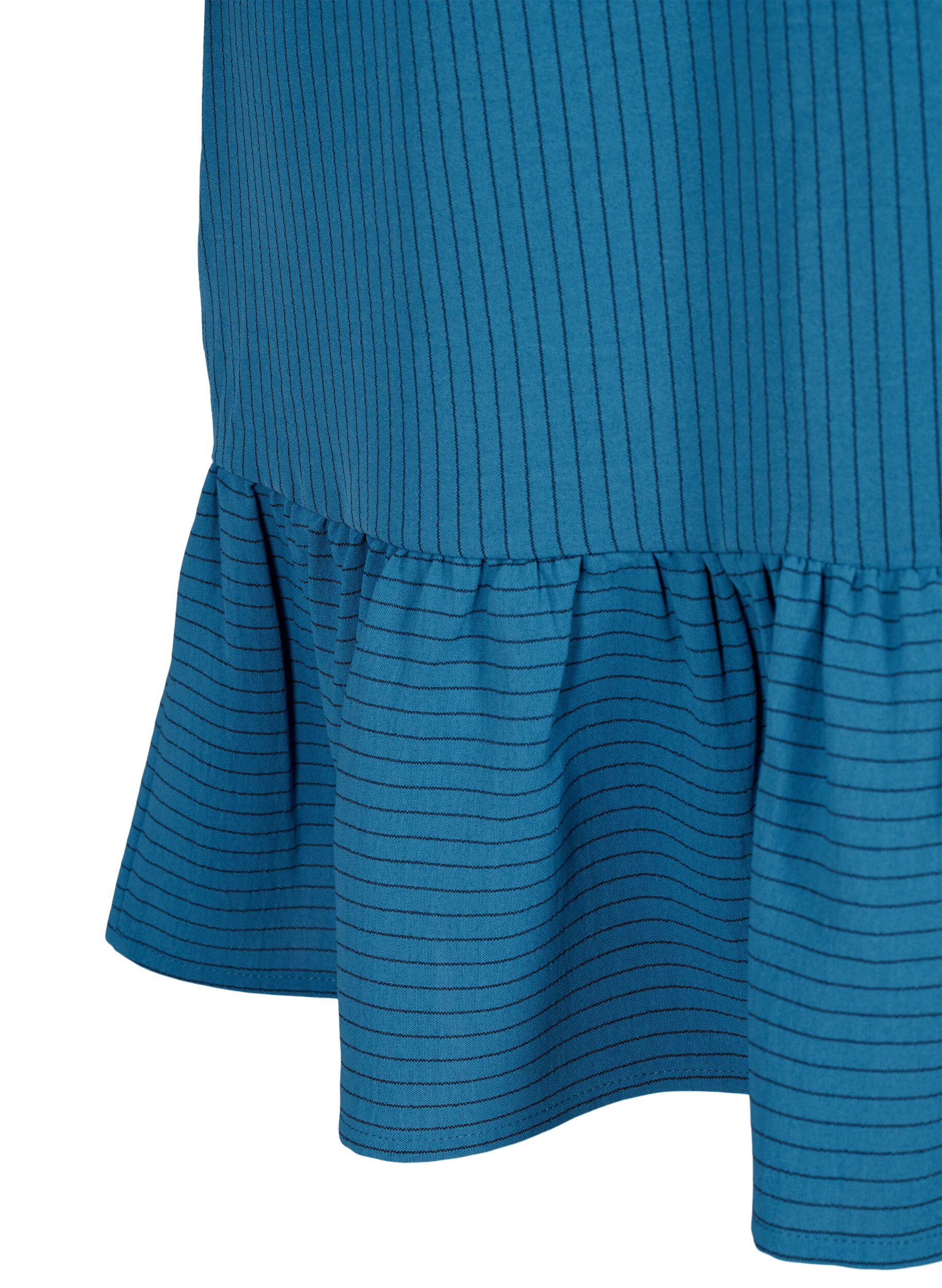 Zizzifashion Striped dress with ruffle details, Blue, Packshot image number 3