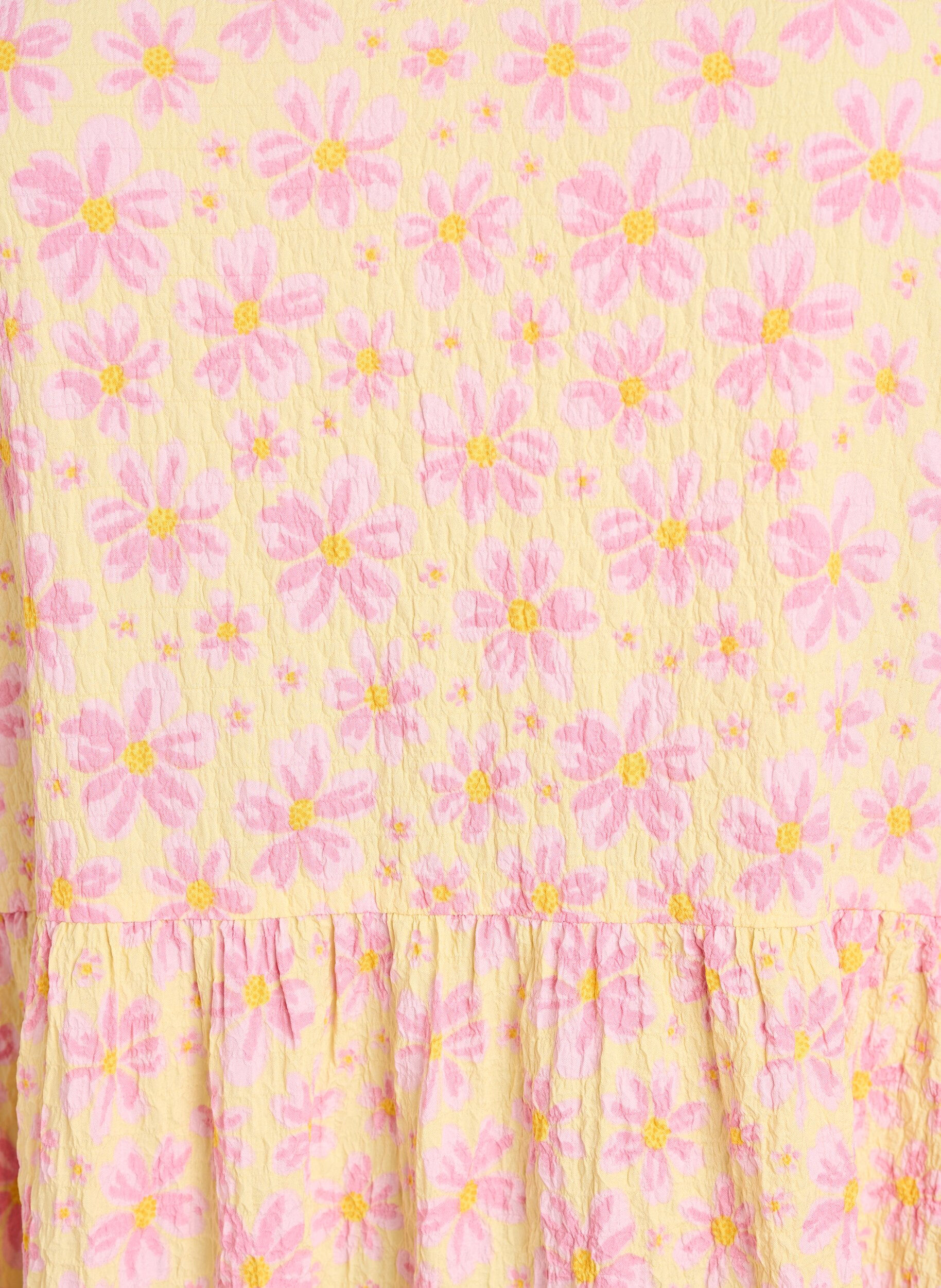 ZizzifashionAnkle-length dress with short sleeves and tiered ruffles, Yellow, Packshot image number 2