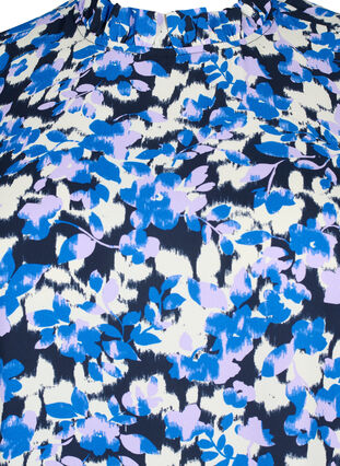FLASH - Long sleeve dress with print, Blue Purple Flower, Packshot image number 2
