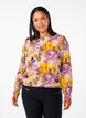 Smock blouse with floral print, Purple Flower, Model image number 0
