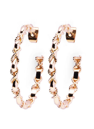 Gold coloured creole earrings, Gold, Packshot image number 0