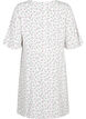 Dress with 1/2 sleeves and floral print in viscose, White Purple Flower, Packshot image number 1