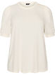 Blouse with button detail and short puff sleeves, Beige, Packshot image number 0