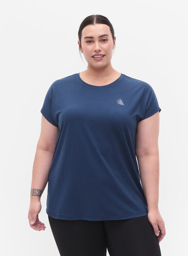 Short sleeved workout t-shirt, Blue Wing Teal, Model image number 0