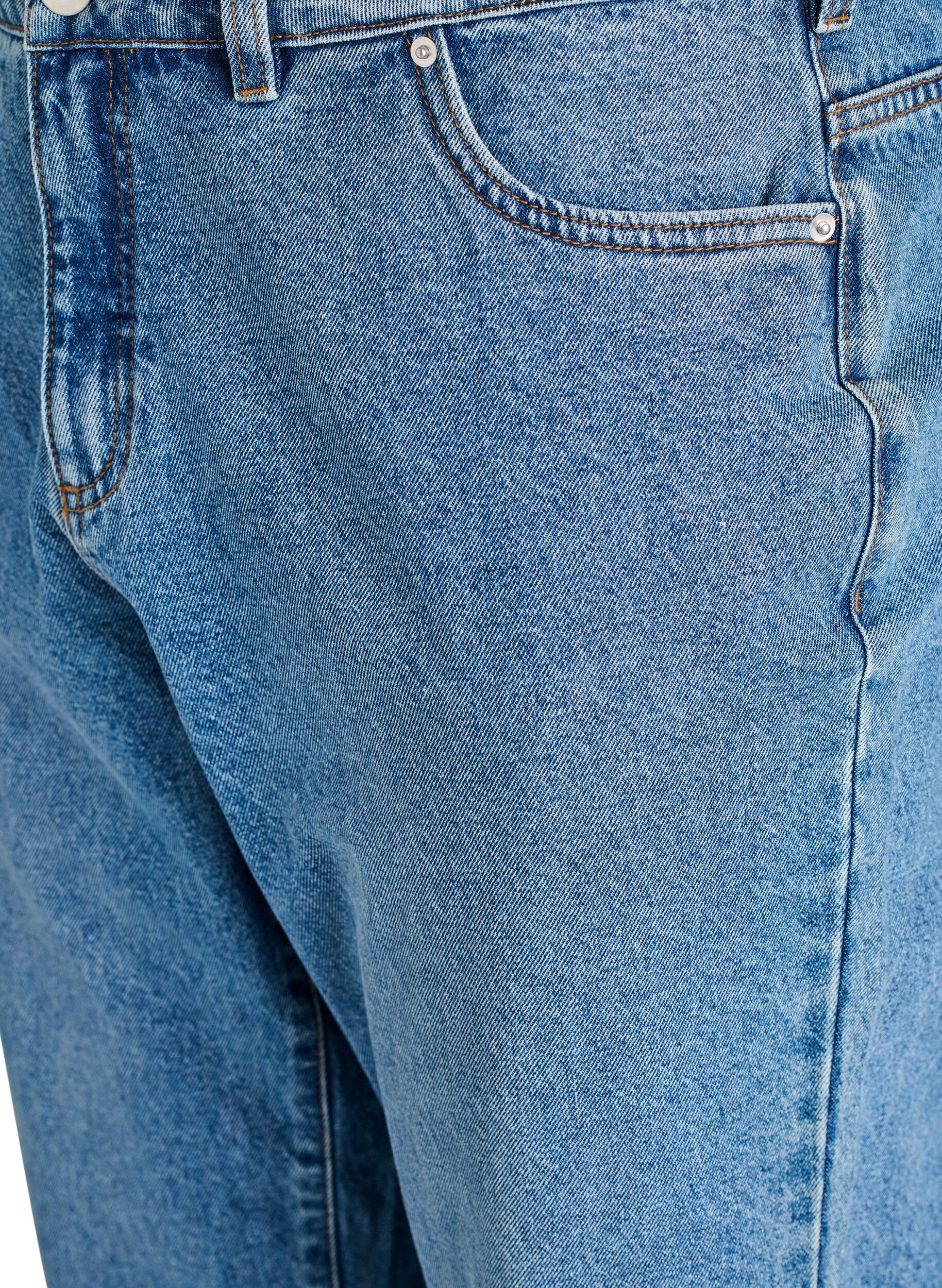 Zizzifashion Mille Mom Fit Jeans with high waist, Blue, Packshot image number 2