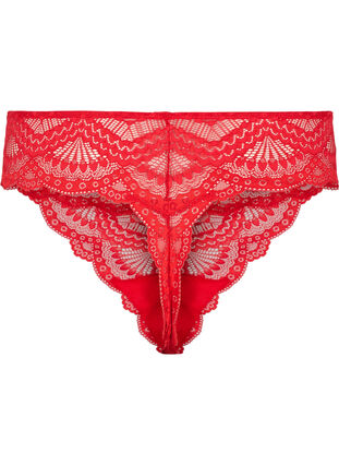 Lace g-string with regular waist - Red - Sz. 42-60 - Zizzifashion