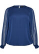 Chiffon blouse with sheer sleeves, Blue, Packshot image number 0