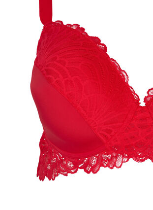 Alma bra with underwire and lace, True Red , Packshot image number 2