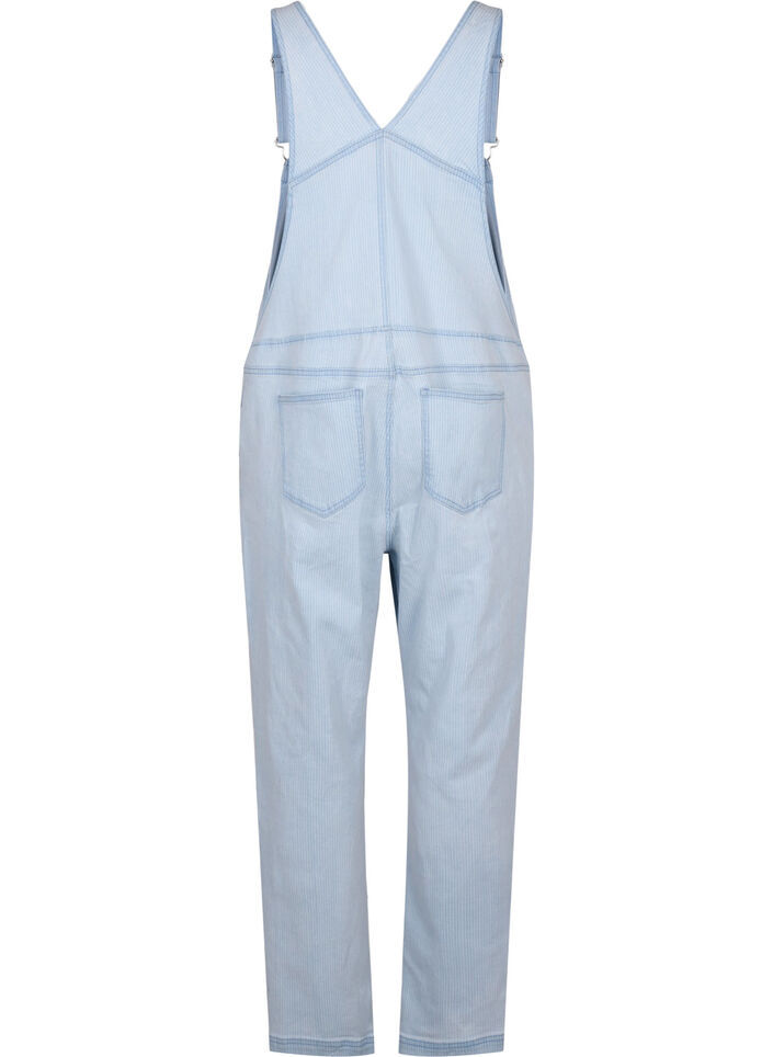 Striped denim overalls, Light Blue, Packshot image number 1