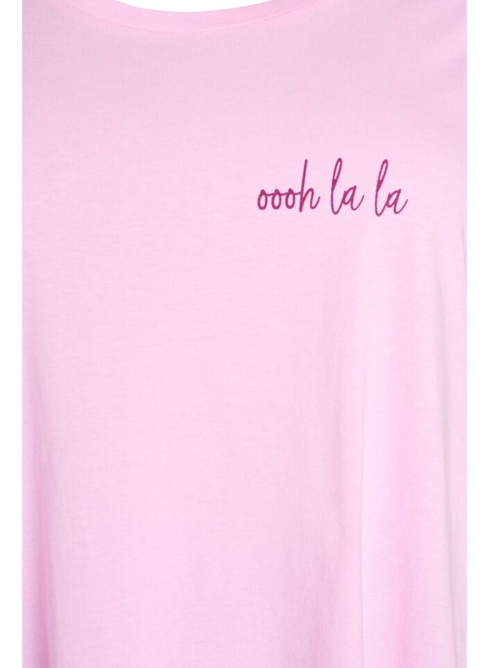 Short-sleeved nightgown in organic cotton, Rose, Packshot image number 2