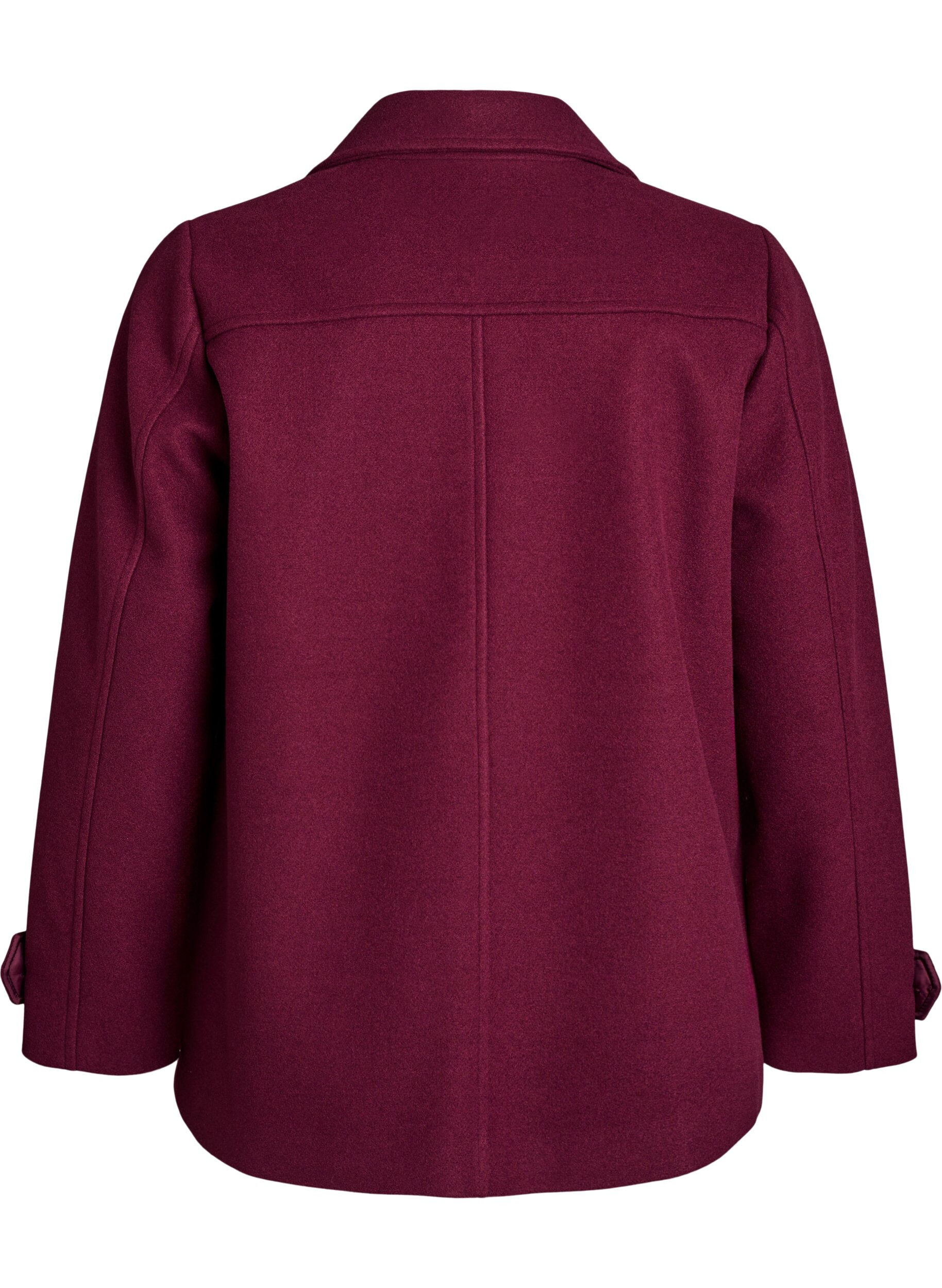 ZizzifashionShort coat with double-breasted button closure, Dark Bordeaux, Packshot image number 1