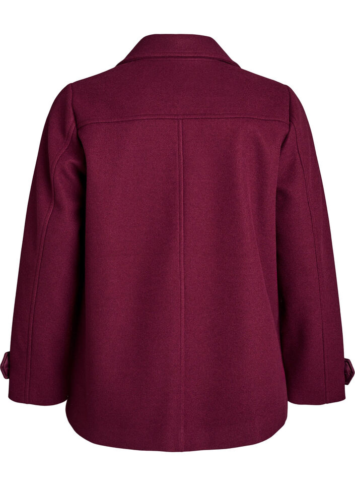 Short coat with double-breasted button closure, Dark Bordeaux, Packshot image number 1