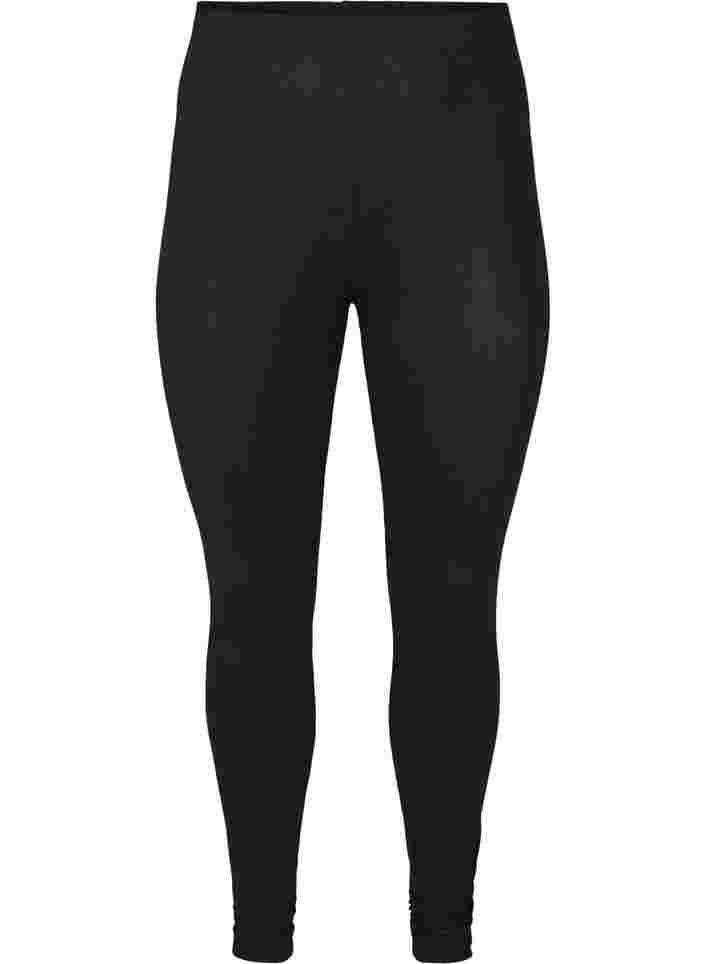 Basic viscose leggings, Black, Packshot image number 0