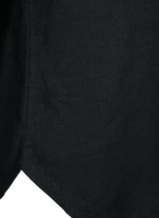 Long shirt in linen-viscose blend, Black, Packshot image number 3