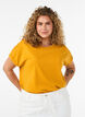 Short-sleeved cotton blend T-shirt, Yellow, Model image number 0
