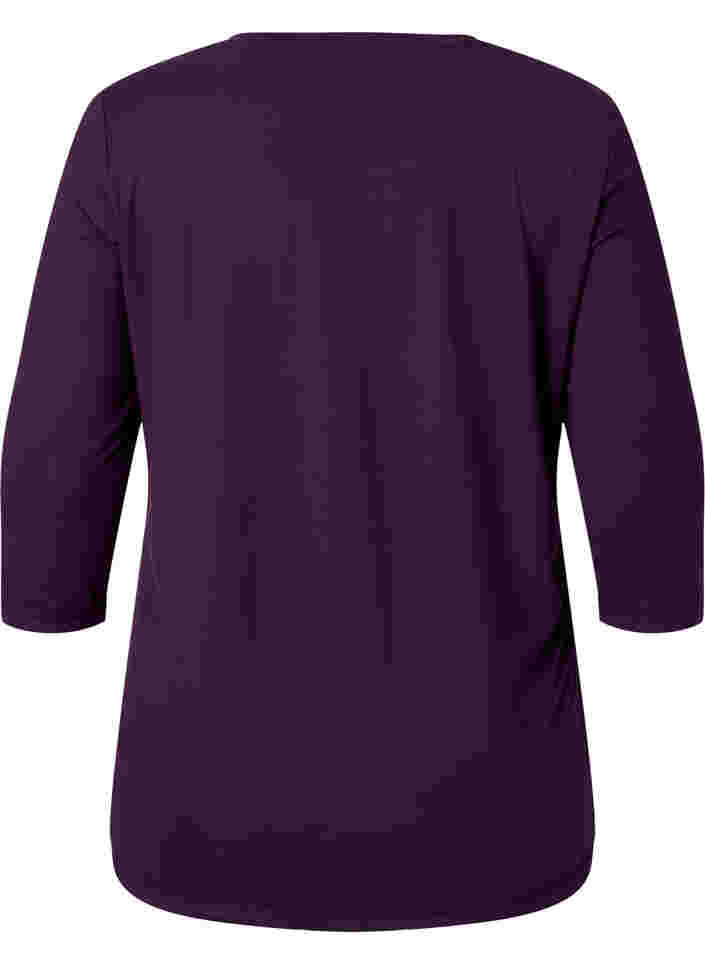 Workout top with 3/4 sleeves, Purple Pennant, Packshot image number 1