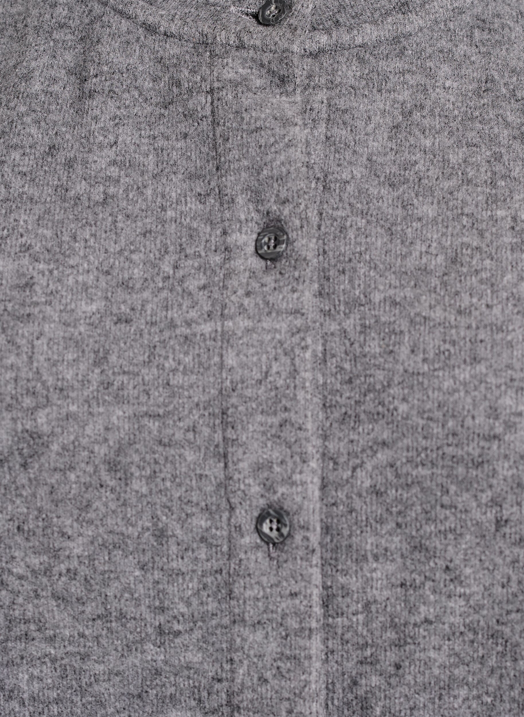Zizzifashion Jersey cardigan with round neck and buttons, Dark Grey, Packshot image number 2