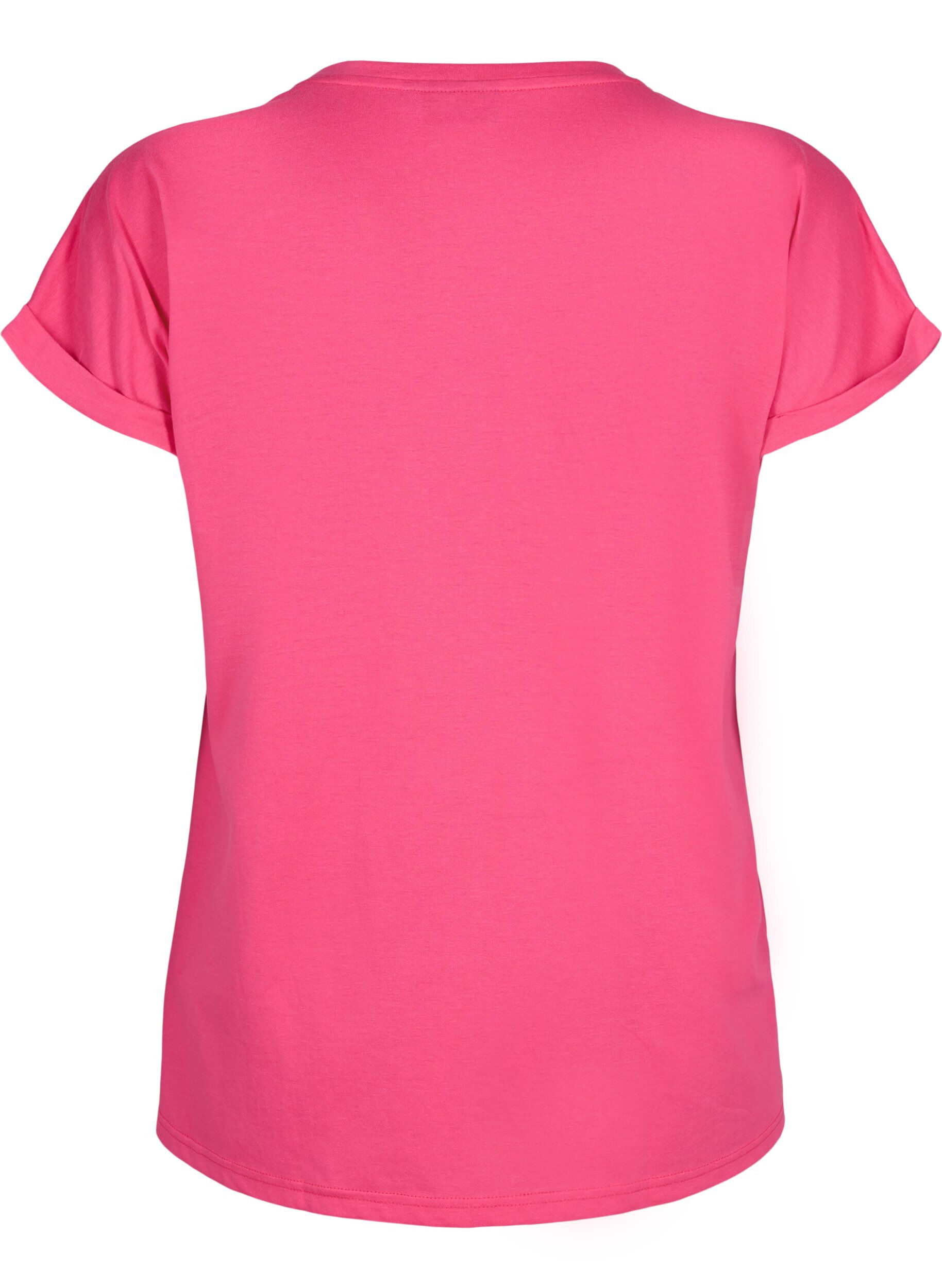 ZizzifashionShort sleeved cotton blend t-shirt, Pink, Packshot image number 1
