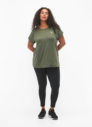 Short-sleeved workout t-shirt, Thyme, Model image number 2