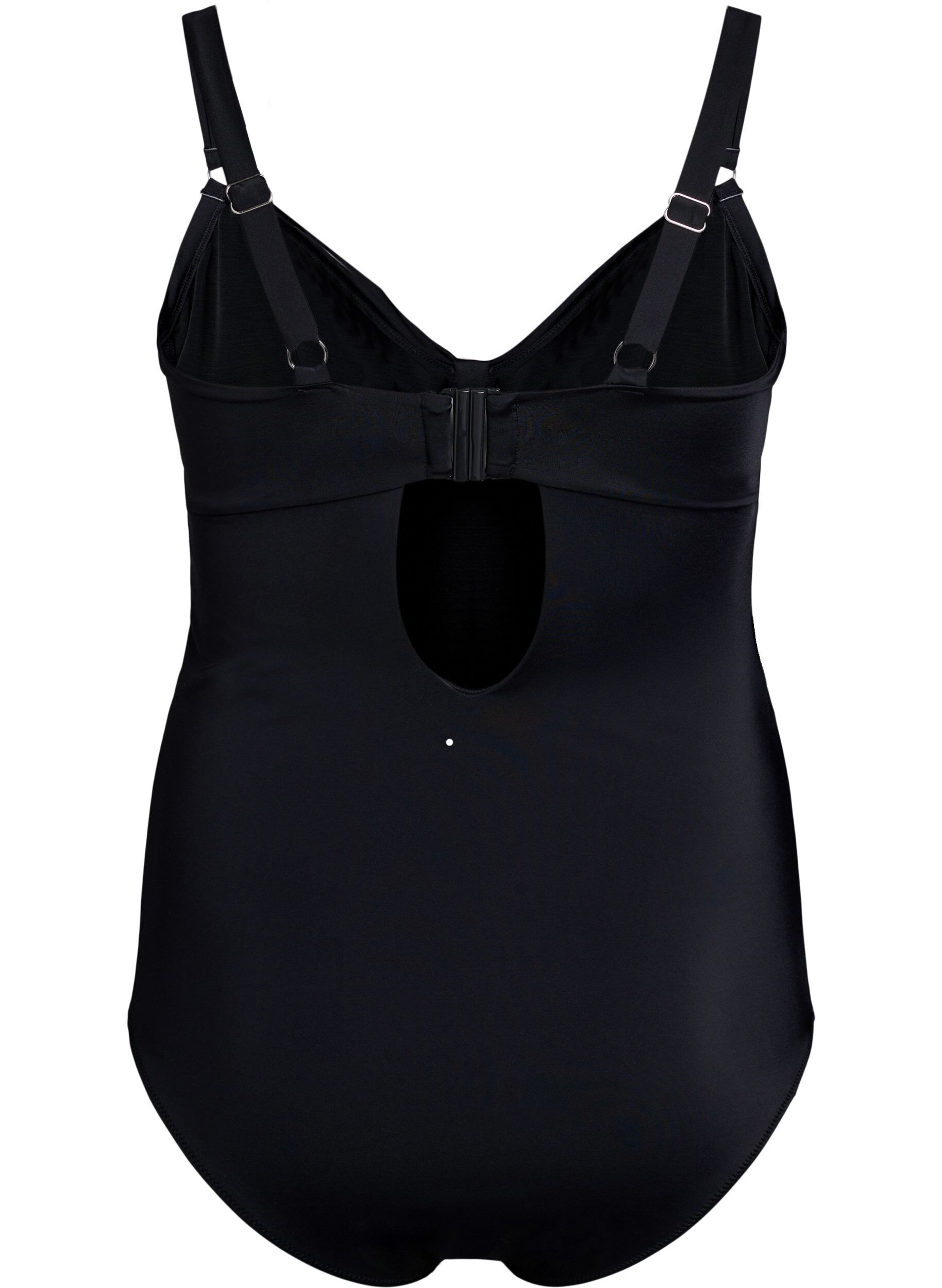 Zizzifashion Swimsuit with underwire and draping, Black, Packshot image number 1